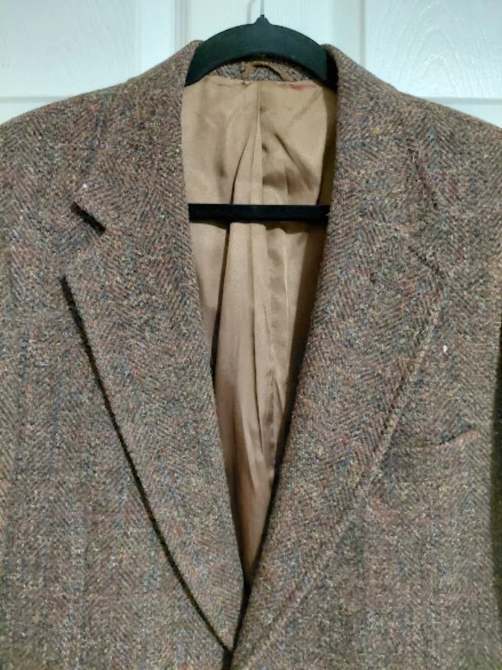 Vintage David Hunter Brown Multicolor Wool Tweed Classic Sports Coat Blazer 40R